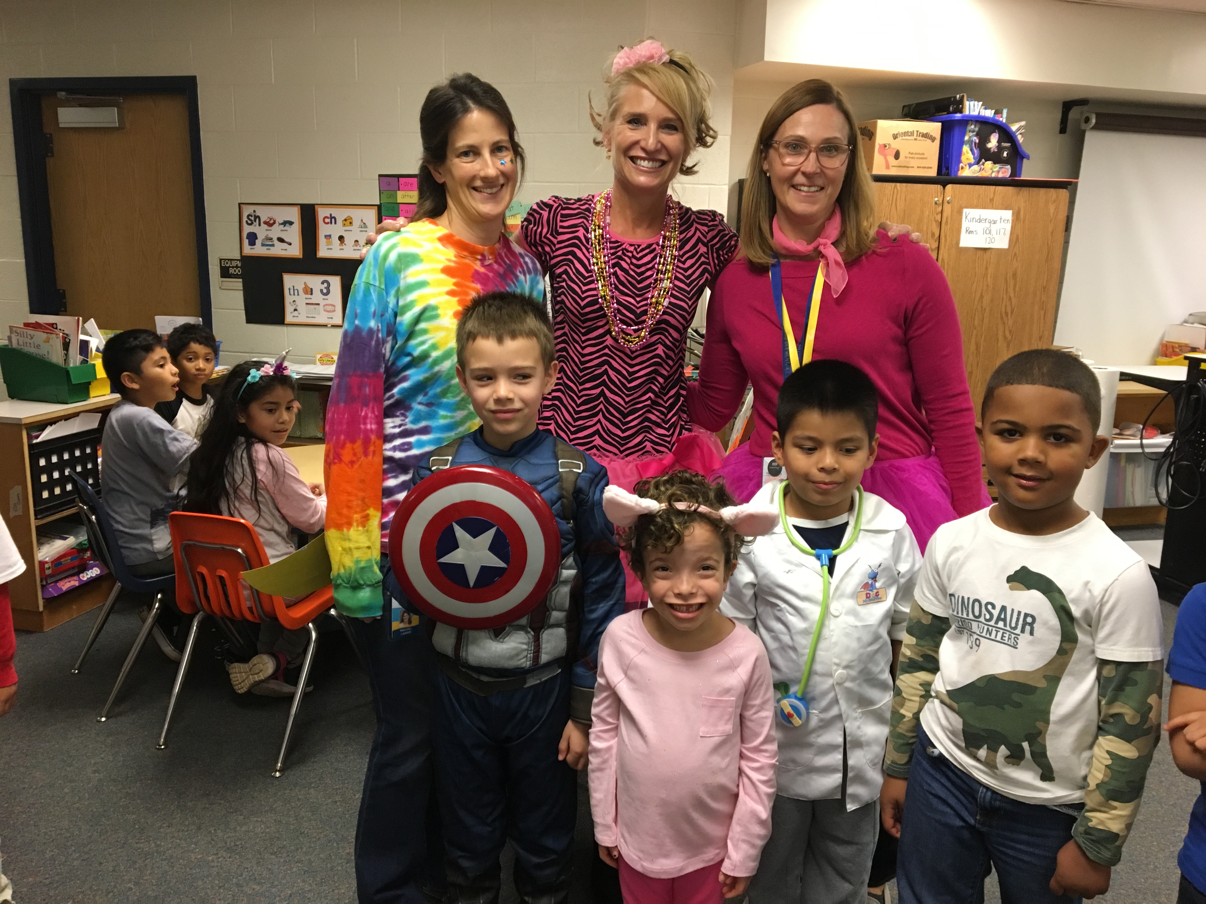 photo of teachers/students dressed as book characters