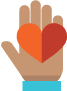 icon of open palm hand with a heart shape in it